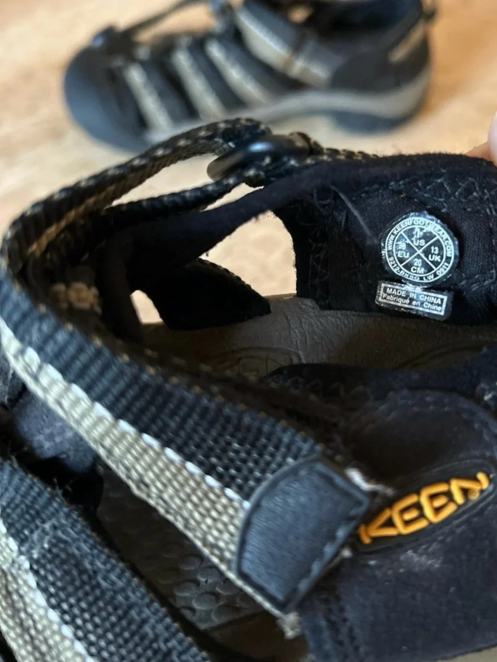 Keen Sandals for Kids, Size 1, Color Black, Olive Green, Gently used.